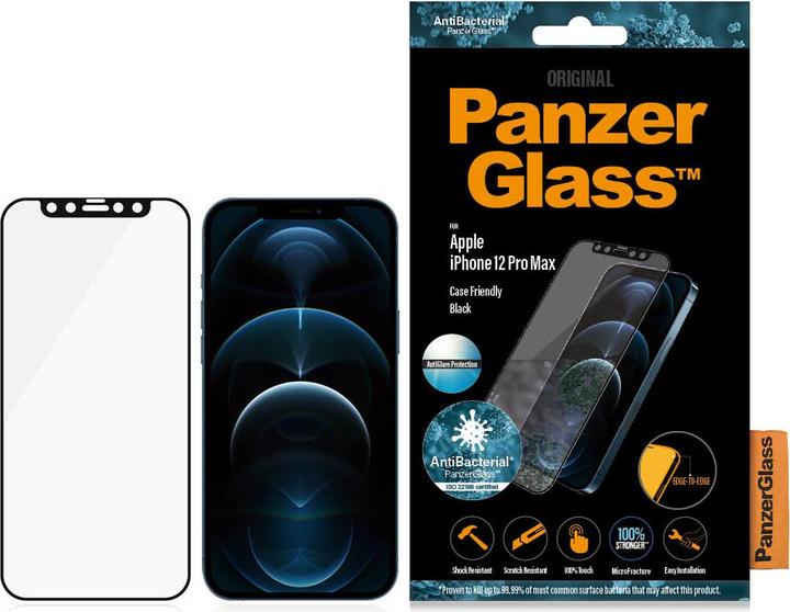 Produktbild PanzerGlass Case Friendly Black AB (1 Stück, Apple iPhone 12 Pro Max)