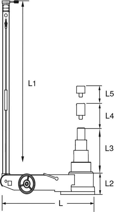 Produktbild KS Tools Lufthydraulischer Wagenheber 40 t / 20 t, 480 mm