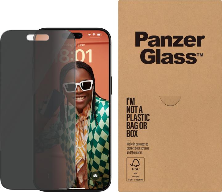 Actual product image PanzerGlass Privacy Screen Protector (50 Piece, Apple iPhone 15 Pro Max)
