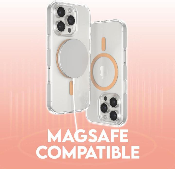 Actual product image PanzerGlass CARE by ® Flagship Case Transparent Urban Combat w. Peachy MagSafe iPhone '24 6.3" Pro (Apple iPhone 16 Pro)