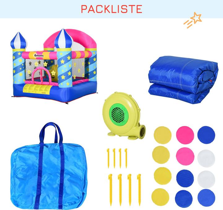 Actual product image Outsunny Children's bouncy castle in castle and star design