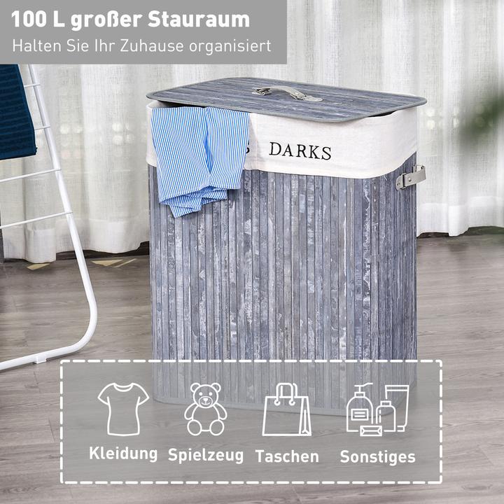 Produktbild Homcom Wäschekorb mit 2 Tragegriffen (100 l)