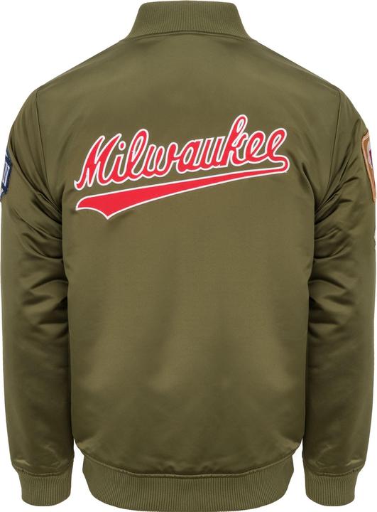 Produktbild Mitchell & Ness M&N Satin Bomber Jacke - PATCHES Milwaukee Bucks - XXL (XXL)