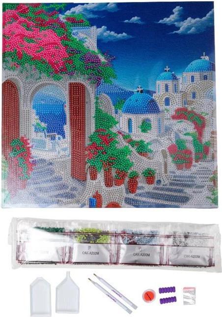 Produktbild Craft Buddy Blaues Haus Aussicht, 30x30cm Crystal Art Kit