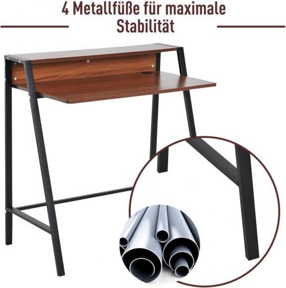 Produktbild Homcom Schreibtisch in Walnuss-Optik (84 x 45 x 85 cm)