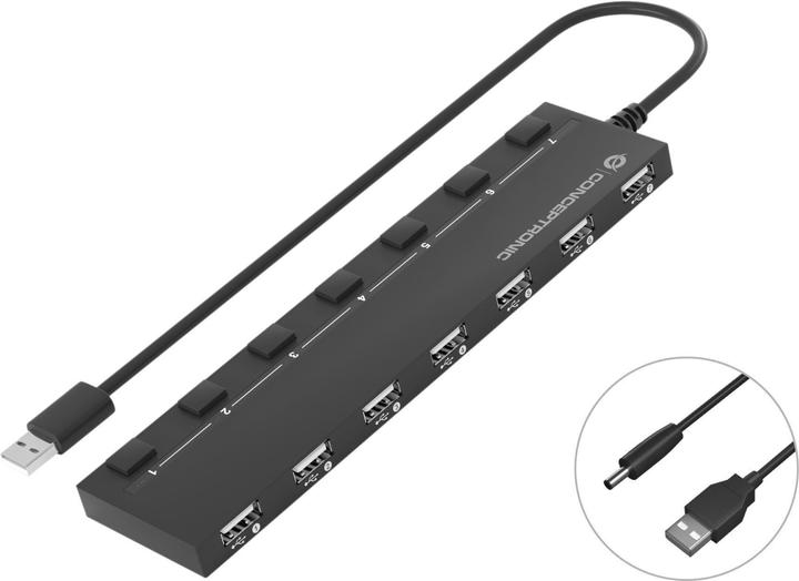 Produktbild Conceptronic USB Hub (USB-A, 7 Ports)