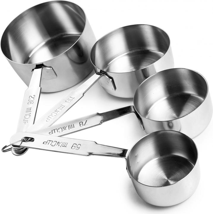 Actual product image Ibili Set of 4 measuring cups stainless steel 59-79-118-236 ml Practical set for precise measuring of