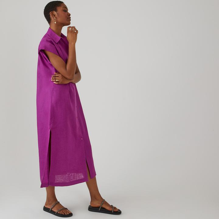 Actual product image La Redoute Collections Signature long shirt dress in linen (XL)