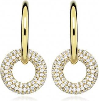 Silver Cat - Charming gold-plated earrings with cubic zirconia SC498
