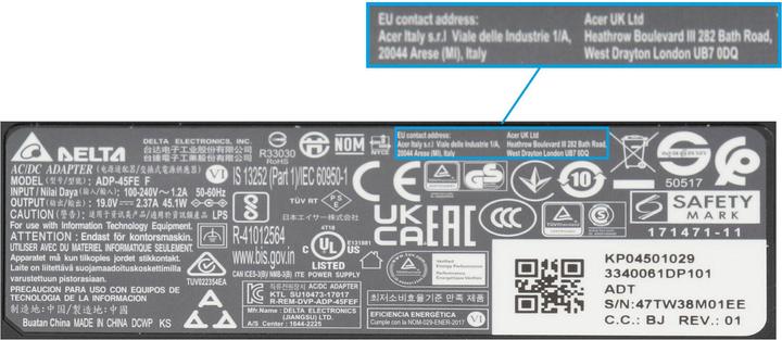 Image du produit Acer Kp.0450h.001 (45 W)