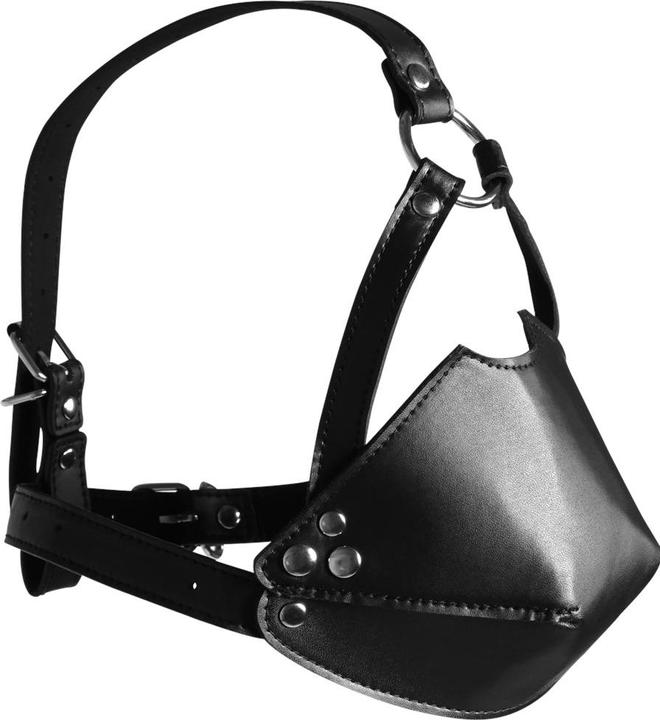 Actual product image Ouch! Head Harness with Mouth Cover and Solid Ball Gag