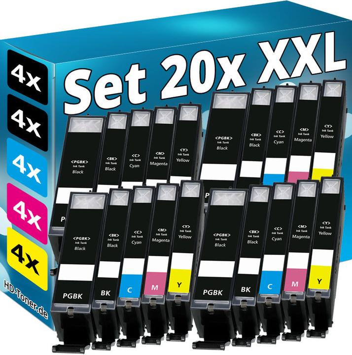 Actual product image Druckfuxx 20x XL TINTE PATRONEN für CANON PIXMA MG5500 MG5600 MG6300 MG6400 MG66