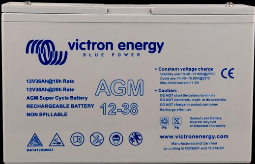 Produktbild Victron Energy AGM Super Cycle Batterie (12 V, 15 Ah)