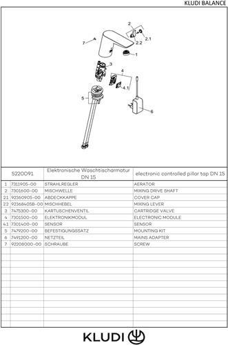 Image du produit Kludi robinetterie électrique pour lavabo BALANCE