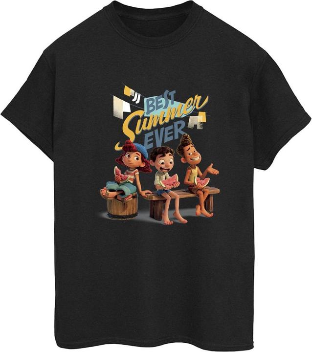 Actual product image Disney Womens/Ladies Luca Best Summer Ever Cotton Boyfriend T-Shirt (XL)