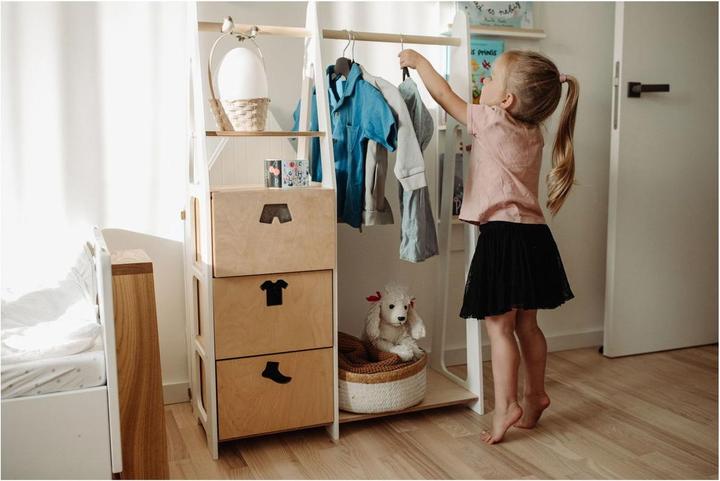 Immagine prodotto Duck Woodworks Cassettiere dell'armadio per bambini con maniglie a forma di abito