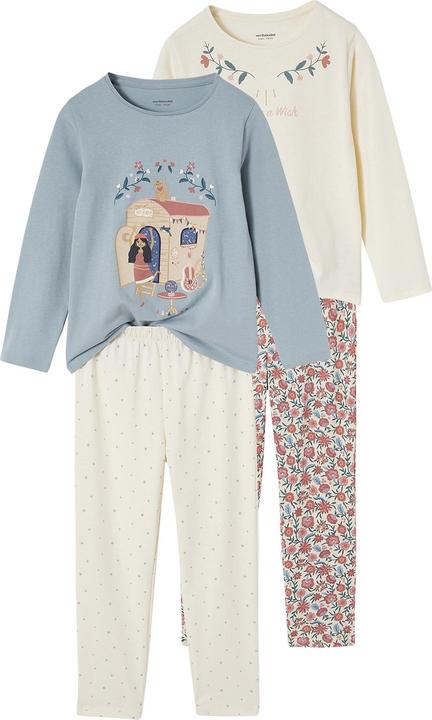 Vertbaudet 2er-Pack lange Mädchen Schlafanzüge mit Boho-Print