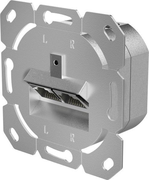 Produktbild Hama Netzwerkdose, CAT-6a, 10 Gbit/s, geschirmt, 2 Ports, Unterputz