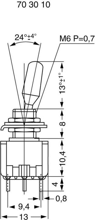 Produktbild Miyama Miniatur-Kippschalter 125 V/AC 6 A