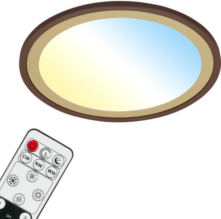 Actual product image Briloner Ultra flat CCT LED panel with LED backlight, brown-gold, 1xLED/22W (3000 lm)