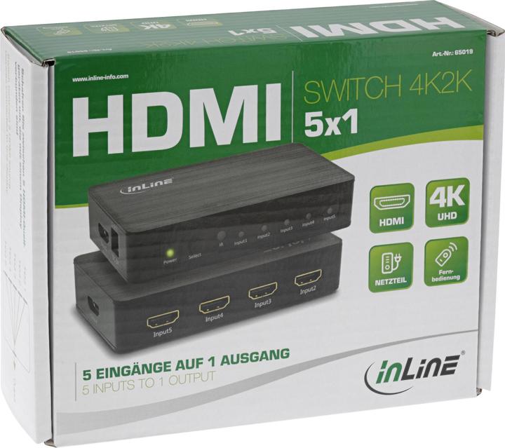 Actual product image InLine ® HDMI Switch, 5-fold, 4K2K@60Hz, HDCP 2.2