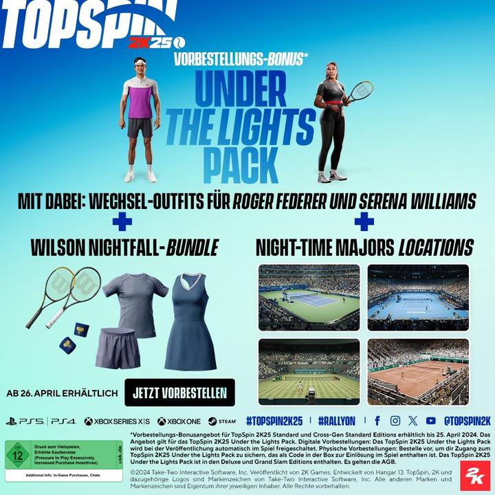 Actual product image 2K Games Top Spin 2K25 (PS5, DE)