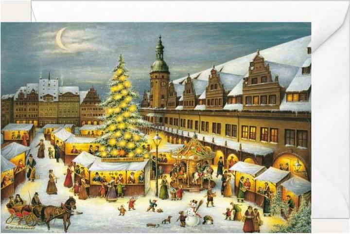 Immagine prodotto Olewinski & Tochter 2218 - Cartolina pieghevole natalizia "Mercatino di Natale di Lipsia (1 pz.)