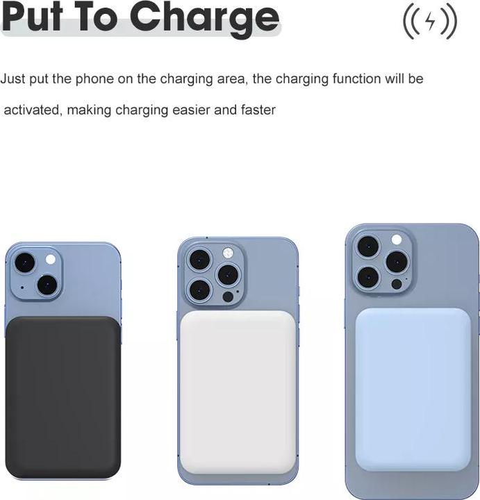 Image du produit PhoneLook Batterie externe portable sans fil 2 en 1 MagSafe support téléphone 15W Power Bank (5000mAh) (5000 mAh, 15 W)