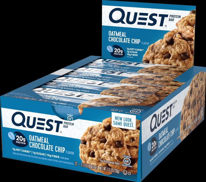 Actual product image Quest Nutrition Bar (12 x 60g) (Oatmeal Chocolate Chip, 12 pcs., 720 g)