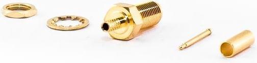 Actual product image Varia RP-SMA Female Bulkhead Connector for RG316 Cable, Crimp Version