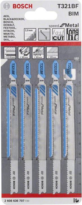 Produktbild Bosch Professional Zubehör PRO Metal Pipes and Profiles T321BF Stichsägeblatt, 132 mm, 5-tlg.