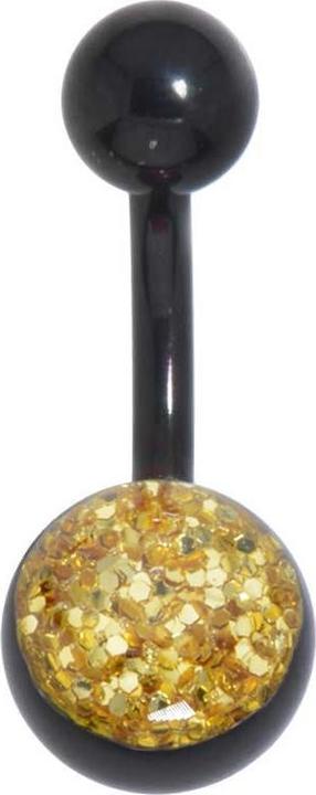 Bijouteria Bauchpiercing (Chirurgenstahl 316L, Epoxiharz, PVD Beschichtung (schwarz))