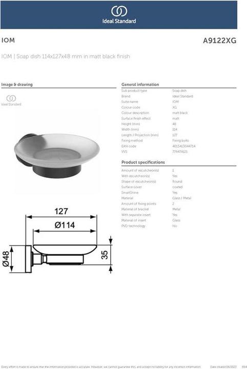 Immagine prodotto Ideal Standard Portasapone IOM nero A9122XG