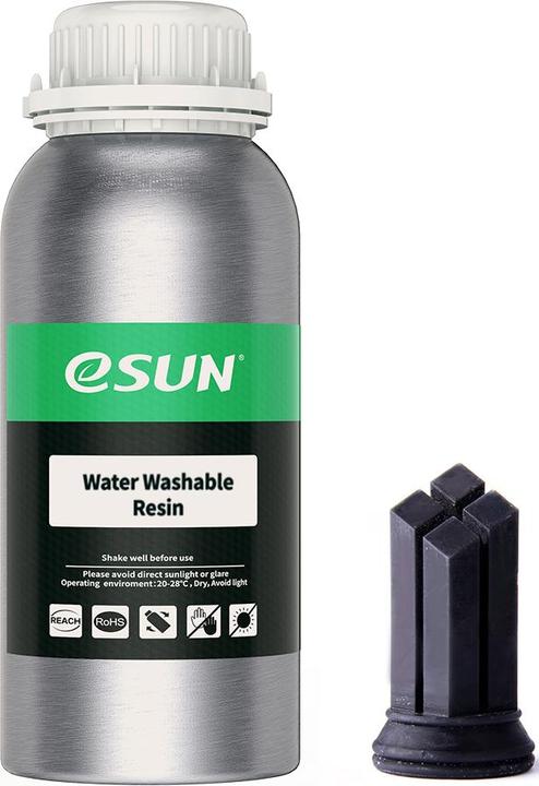 Actual product image eSUN UV/LCD Washable Black 0.5kg 3D Resin 405nm (Black, 500 g)