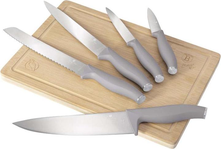 Actual product image BerlingerHaus Haus 6-teiliges Messerset mit Bambus Schneidebrett, Taupe Collection