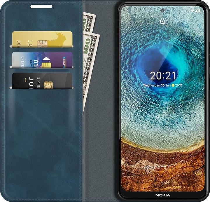 Produktbild Cover-Discount Nokia X20 - Seidige Stand Flip Case Hülle dunkelblau (Nokia X20)