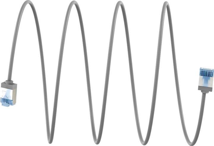 Image du produit Goobay Câble patch CAT 6A ultra flexible, slim, U/FTP, gris (U/FTP, CAT6a, 7.50 m)