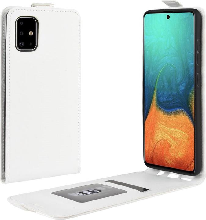 Produktbild Cover-Discount Galaxy A71 - Klassisches Leder Flip Case vertikal weiss (Samsung Galaxy A71)