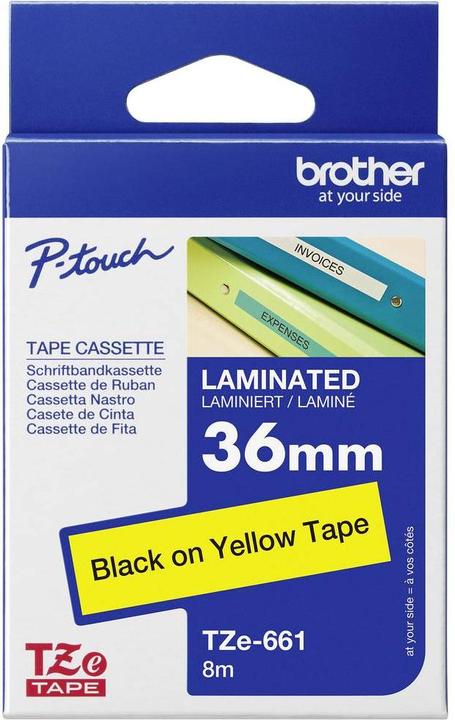 Actual product image Brother Tze-661 (3.60 cm, Black, Yellow)