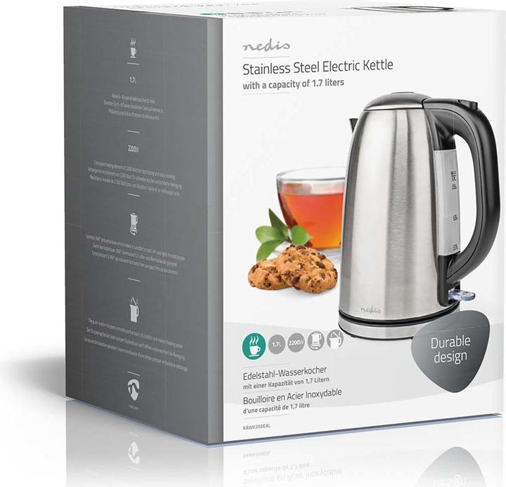 Produktbild Nedis Wasserkocher - 360°-Drehsockel - Verdecktes Heizelement - Strix-Regler - Trockengehschutz - (1.70 l, EU-Stecker)
