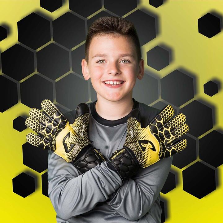Produktbild Catch & Keep Fussballhandschuhe Kralle Junior Pro 3.0 Gr. 6 Gelb Torwart Keeper Goalie Handschuhe (6)