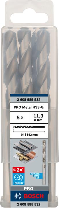 Immagine prodotto Bosch Professional Zubehör Trapano PRO Metal HSS-G, 11,3 x 94 x 142 mm (11,3 mm)