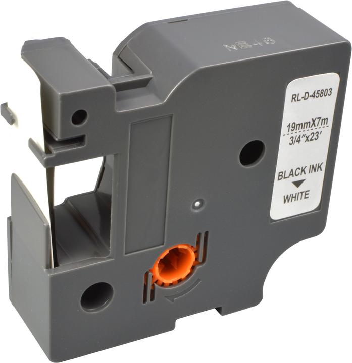 Ampertec Label Band kompatibel zu Dymo 45803 schwarz auf weiss 19mm x 7m (1.90 cm, Schwarz)
