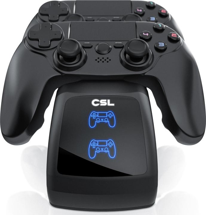Actual product image CSL Charging station for 2x PS4 gamepads, dual charger, Playstation Wireless Controller Stand Charger (PS4)