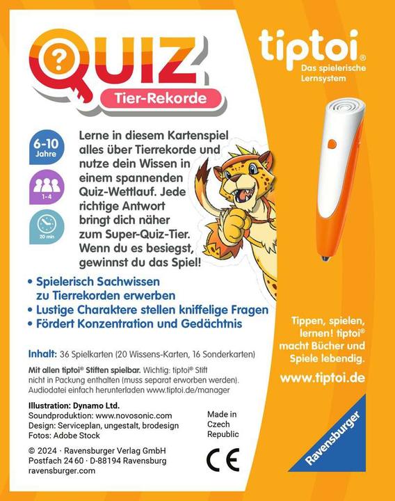 Image du produit tiptoi Quiz Records d'animaux (Allemand)