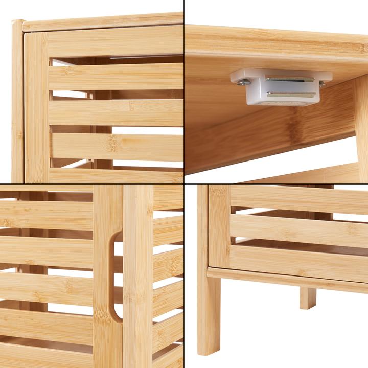 Produktbild En.Casa Hochschrank Boksereys 180x35x35 cm Bambus (180 x 35 x 35 cm)