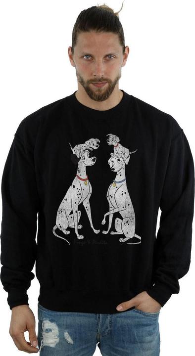 Actual product image Disney Mens 101 Dalmatians Classic Pongo And Perdita Sweatshirt (L)