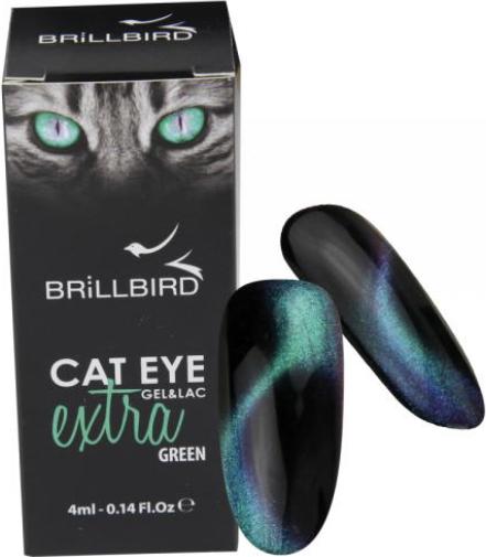 Actual product image BrillBird Cat Eye Extra Green 4ml (Extra Green, Gel-Effect Nail Polish)