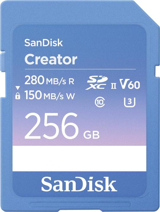 Actual product image SanDisk Creator UHS-II V60 (256 GB, SDXC, U3, UHS-II)