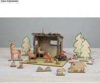 Image du produit Rayher Kit de construction en bois, animaux de la forêt, 45 pcs.